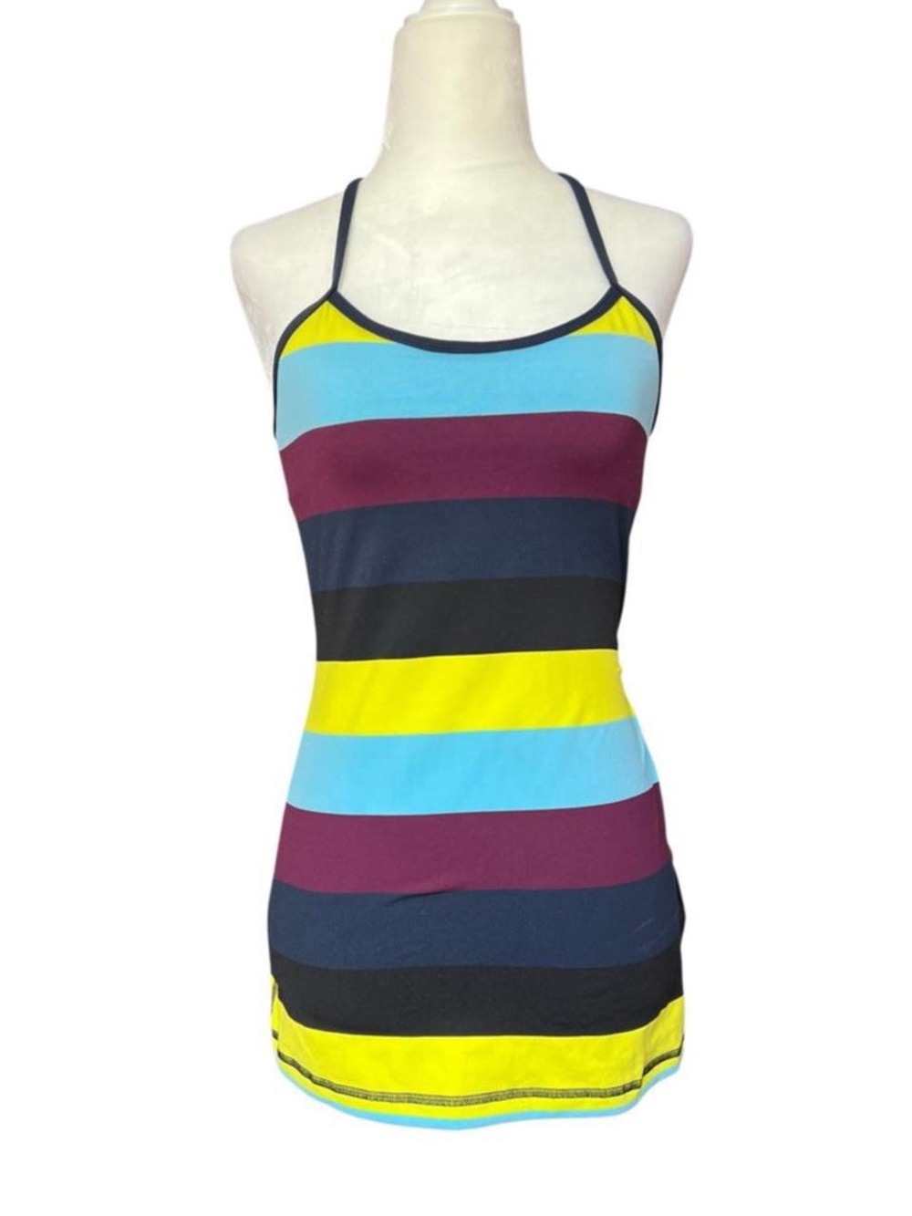 Lululemon Power Y Tank Top Split Pea Stripe